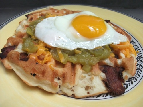 Chile Cheddar Bacon Waffle title=