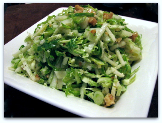 Brussels Sprouts Slaw with Apples & Walnut