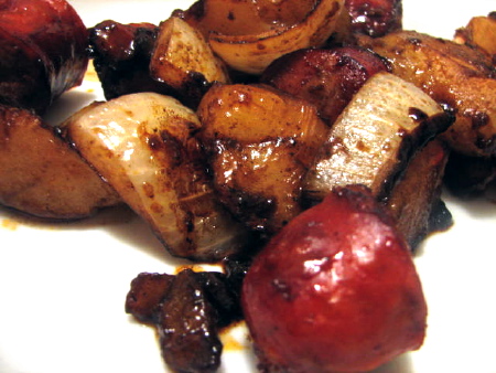 Roasted Sausages & Pears